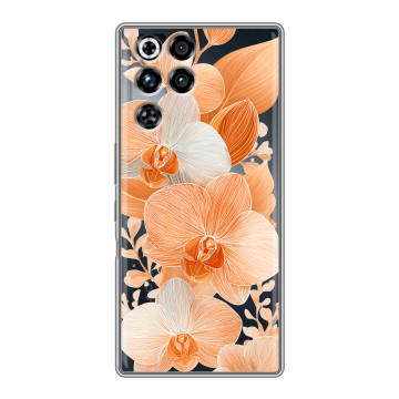 Силиконовый чехол на ZTE Nubia RedMagic 11 Pro с принтом Бежевые цветы