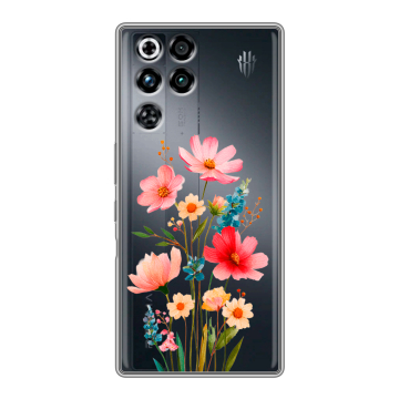 Силиконовый чехол на ZTE Nubia RedMagic 11 Pro с принтом Цветы