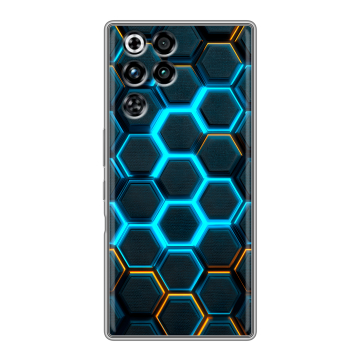 Силиконовый чехол на ZTE Nubia RedMagic 11 Pro с принтом Неоновые соты