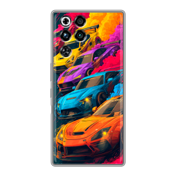 Силиконовый чехол на ZTE Nubia RedMagic 11 Pro с принтом Тачки