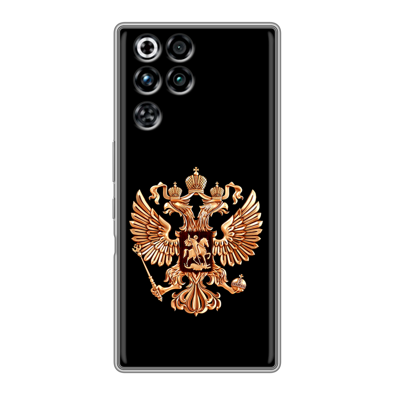Силиконовый чехол на ZTE Nubia RedMagic 11 Pro с принтом Герб России золотой Силиконовый чехол на ZTE Nubia RedMagic 11 Pro с принтом Герб России золотой