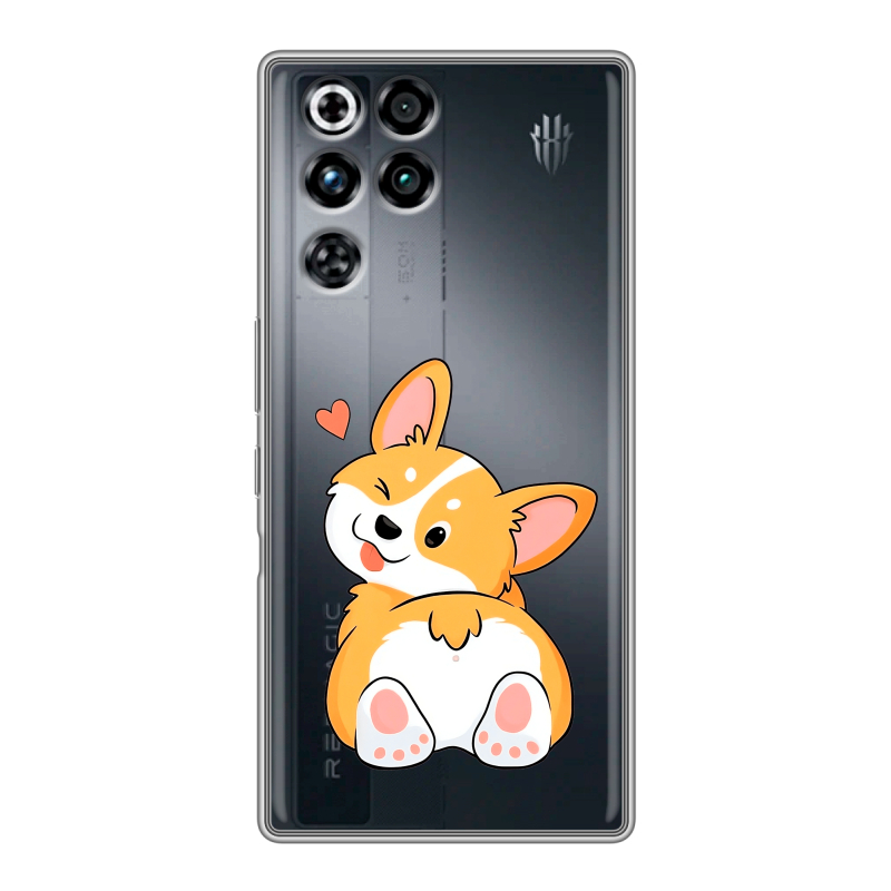 Силиконовый чехол на ZTE Nubia RedMagic 11 Pro с принтом Корги Силиконовый чехол на ZTE Nubia RedMagic 11 Pro с принтом Корги