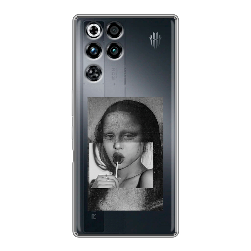 Силиконовый чехол на ZTE Nubia RedMagic 11 Pro с принтом Мона Лиза Силиконовый чехол на ZTE Nubia RedMagic 11 Pro с принтом Мона Лиза
