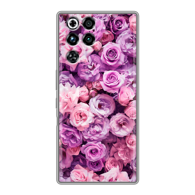 Силиконовый чехол на ZTE Nubia RedMagic 11 Pro с принтом лавандовые розы Силиконовый чехол на ZTE Nubia RedMagic 11 Pro с принтом лавандовые розы