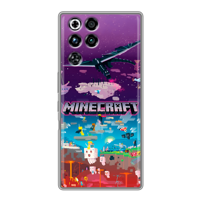 Силиконовый чехол на ZTE Nubia RedMagic 11 Pro с принтом Майнкрафт Minecraft Силиконовый чехол на ZTE Nubia RedMagic 11 Pro с принтом Майнкрафт Minecraft