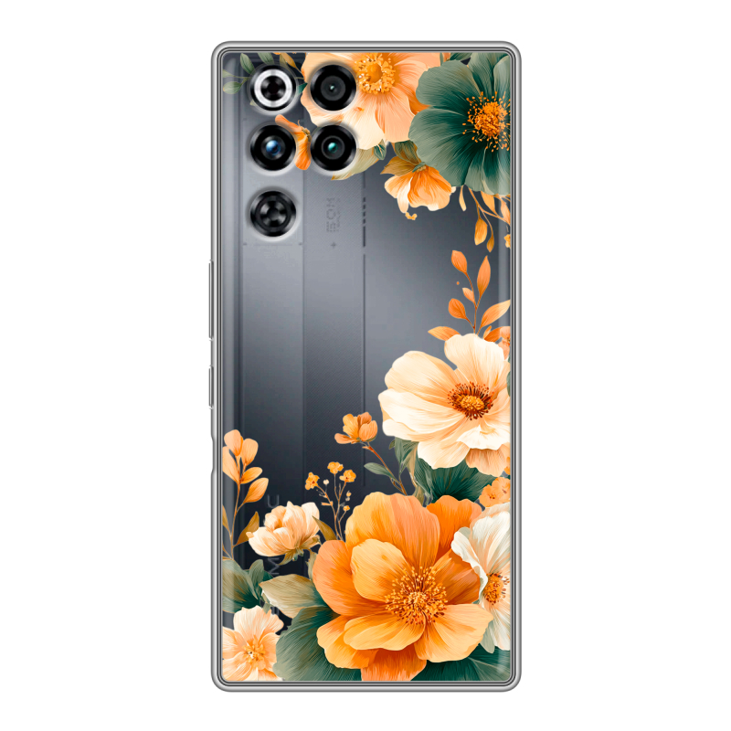 Силиконовый чехол на ZTE Nubia RedMagic 11 Pro с принтом Цветы принт Силиконовый чехол на ZTE Nubia RedMagic 11 Pro с принтом Цветы принт