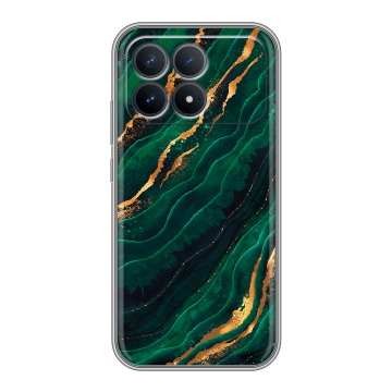 Силиконовый чехол на Poco F8 Pro с принтом Мрамор зеленое золото Силиконовый чехол на Poco F8 Pro с принтом Мрамор зеленое золото