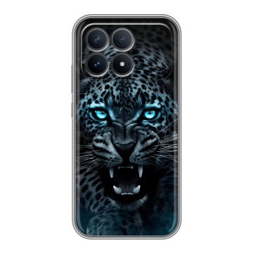 Силиконовый чехол на Poco F8 Pro с принтом Темный леопард Силиконовый чехол на Poco F8 Pro с принтом Темный леопард