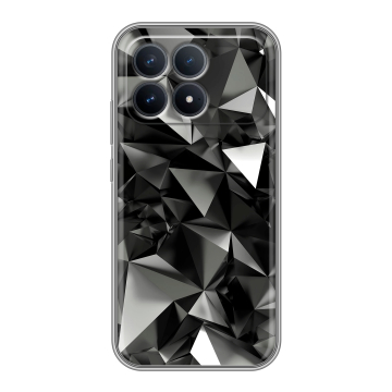 Силиконовый чехол на Poco F8 Pro с принтом Черные кристаллы Силиконовый чехол на Poco F8 Pro с принтом Черные кристаллы
