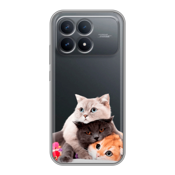 Силиконовый чехол на Poco F8 Pro с принтом Кошки Силиконовый чехол на Poco F8 Pro с принтом Кошки
