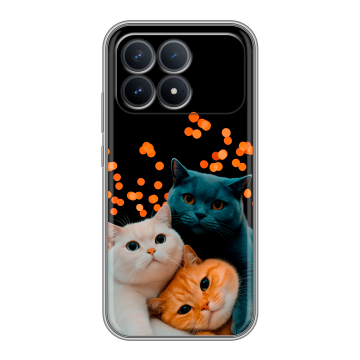 Силиконовый чехол на Poco F8 Pro с принтом Кошки Силиконовый чехол на Poco F8 Pro с принтом Кошки