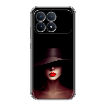 Силиконовый чехол на Poco F8 Pro с принтом Девушка в шляпе