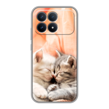 Силиконовый чехол на Poco F8 Pro с принтом Котята