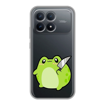 Силиконовый чехол на Poco F8 Pro с принтом Лягушенок