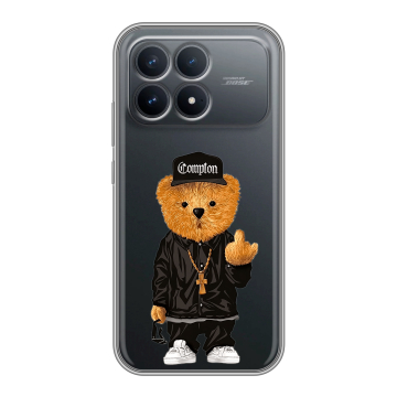 Силиконовый чехол на Poco F8 Pro с принтом Мишка