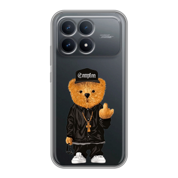 Силиконовый чехол на Poco F8 Pro с принтом Плюшевый медведь Силиконовый чехол на Poco F8 Pro с принтом Плюшевый медведь