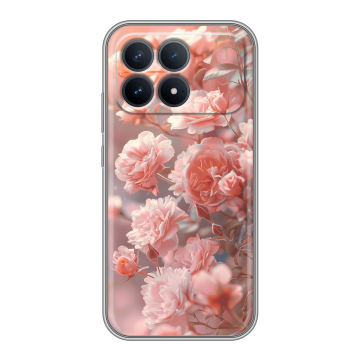 Силиконовый чехол на Poco F8 Pro с принтом Розовые розы