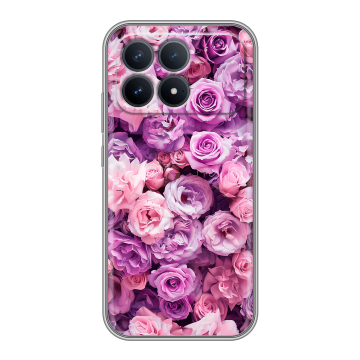 Силиконовый чехол на Poco F8 Pro с принтом лавандовые розы