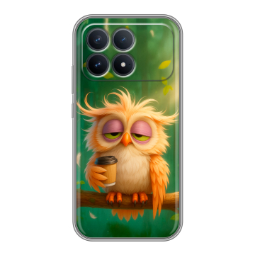 Силиконовый чехол на Poco F8 Pro с принтом сова
