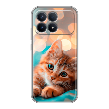 Силиконовый чехол на Poco F8 Pro с принтом котик