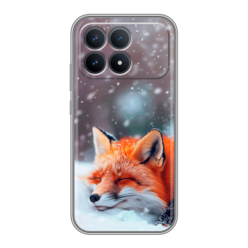 Силиконовый чехол на Poco F8 Pro с принтом лиса