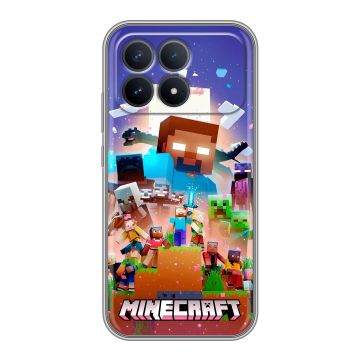 Силиконовый чехол на Poco F8 Pro с принтом Майнкрафт Minecraft Силиконовый чехол на Poco F8 Pro с принтом Майнкрафт Minecraft