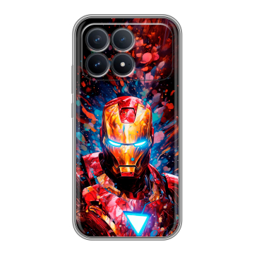 Силиконовый чехол на Poco F8 Pro с принтом Железный человек Ironman Силиконовый чехол на Poco F8 Pro с принтом Железный человек Ironman