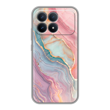 Силиконовый чехол на Poco F8 Pro с принтом розовый мрамор Силиконовый чехол на Poco F8 Pro с принтом розовый мрамор