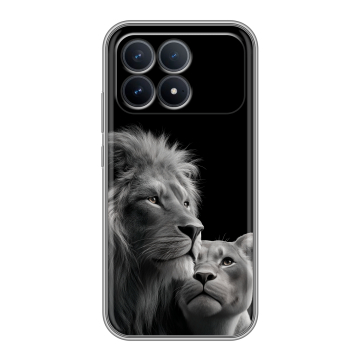 Силиконовый чехол на Poco F8 Pro с принтом Лев кошки Силиконовый чехол на Poco F8 Pro с принтом Лев кошки