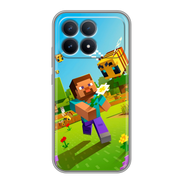 Силиконовый чехол на Poco F8 Pro с принтом Майнкрафт Minecraft Силиконовый чехол на Poco F8 Pro с принтом Майнкрафт Minecraft