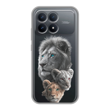 Силиконовый чехол на Poco F8 Pro с принтом Львы Силиконовый чехол на Poco F8 Pro с принтом Львы