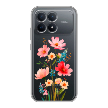 Силиконовый чехол на Poco F8 Pro с принтом Цветы Силиконовый чехол на Poco F8 Pro с принтом Цветы
