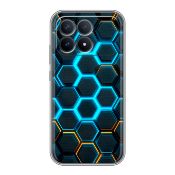 Силиконовый чехол на Poco F8 Pro с принтом Неоновые соты Силиконовый чехол на Poco F8 Pro с принтом Неоновые соты