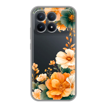 Силиконовый чехол на Poco F8 Pro с принтом Цветы принт Силиконовый чехол на Poco F8 Pro с принтом Цветы принт