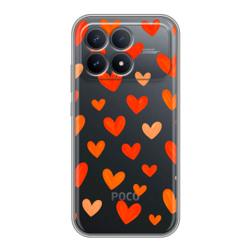 Силиконовый чехол на Poco F8 Pro с принтом Сердечки Силиконовый чехол на Poco F8 Pro с принтом Сердечки
