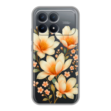Силиконовый чехол на Poco F8 Pro с принтом Цветы Силиконовый чехол на Poco F8 Pro с принтом Цветы