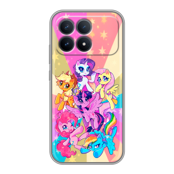 Силиконовый чехол на Poco F8 Pro с принтом My little pony Дружба чудо Силиконовый чехол на Poco F8 Pro с принтом My little pony Дружба чудо