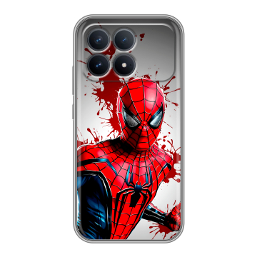 Силиконовый чехол на Poco F8 Pro с принтом Spiderman Человек паук