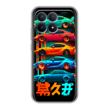 Силиконовый чехол на Poco F8 Pro с принтом машины тачки