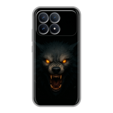 Силиконовый чехол на Poco F8 Pro с принтом Волк