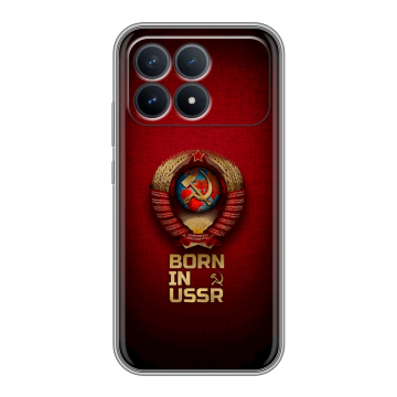 Силиконовый чехол на Poco F8 Pro с принтом Флаг Герб СССР