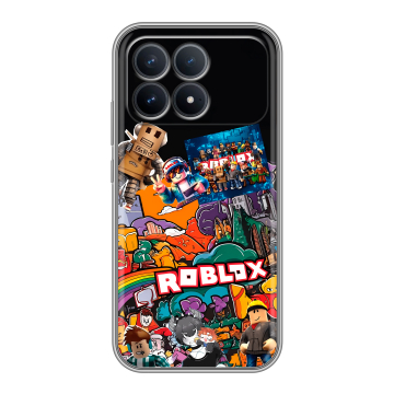 Силиконовый чехол на Poco F8 Pro с принтом Roblox Роблокс