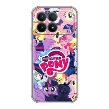 Силиконовый чехол на Poco F8 Pro с принтом My little pony Дружба чудо