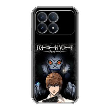Силиконовый чехол на Poco F8 Pro с принтом Death note Тетрадь смерти