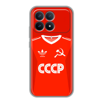 Силиконовый чехол на Poco F8 Pro с принтом Флаг Герб СССР