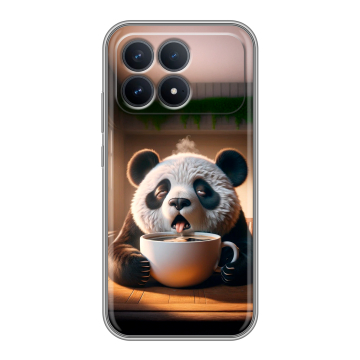 Силиконовый чехол на Poco F8 Pro с принтом смешная панда