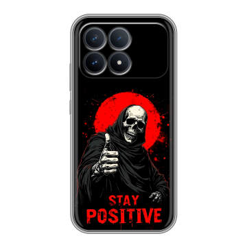 Силиконовый чехол на Poco F8 Pro с принтом смешной скелет