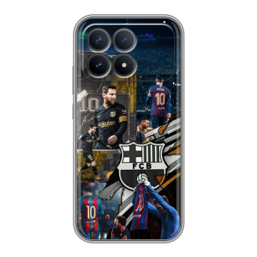 Силиконовый чехол на Poco F8 Pro с принтом Messi Barcelona
