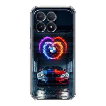 Силиконовый чехол на Poco F8 Pro с принтом BMW БМВ