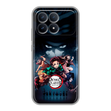 Силиконовый чехол на Poco F8 Pro с принтом Demon Slayer Клинок рассекающий демонов